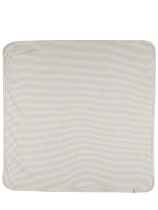 1 + IN THE FAMILY: Striped cotton blend muslin cloth - Light Blue - kids-boys_0 | Luisa Via Roma