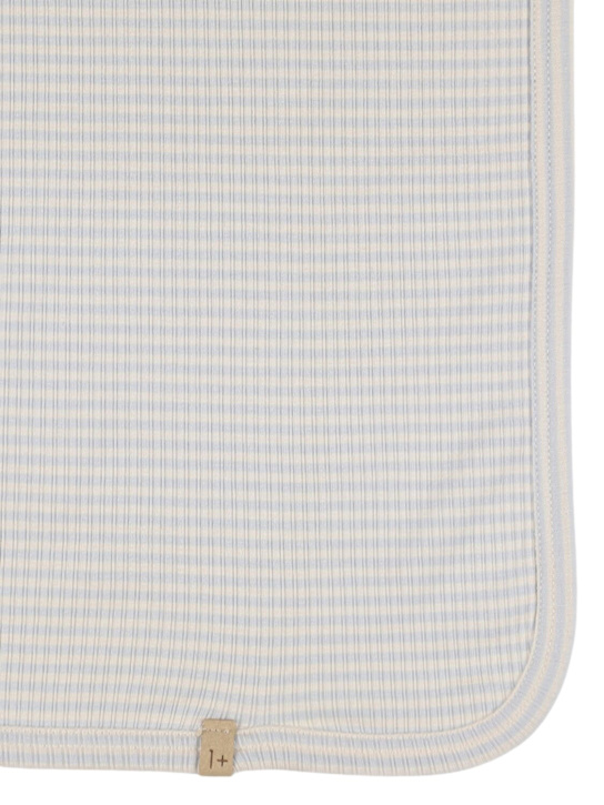 1 + IN THE FAMILY: Striped cotton blend muslin cloth - Light Blue - kids-boys_1 | Luisa Via Roma
