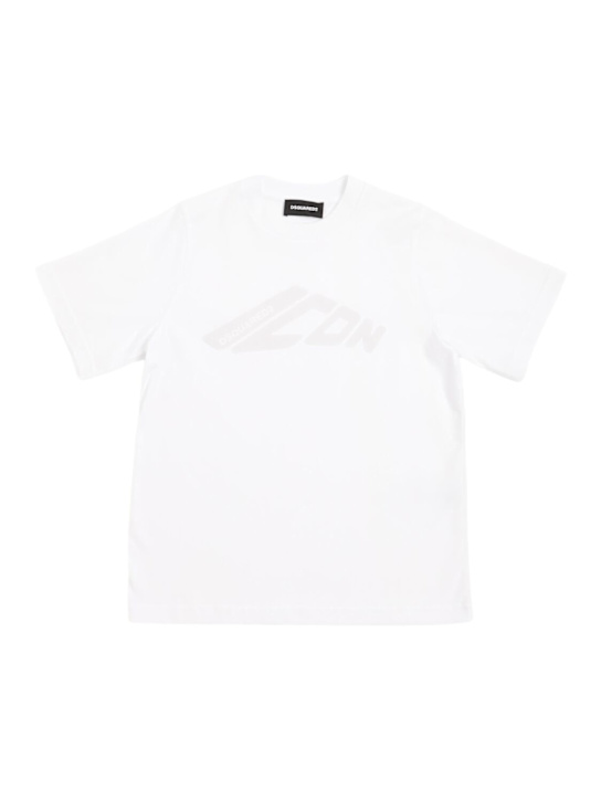 Dsquared2: Printed cotton jersey t-shirt - White - kids-girls_0 | Luisa Via Roma