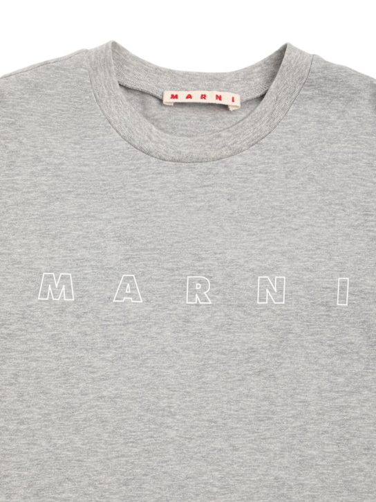 Marni Junior: Printed cotton jersey t-shirt - Grey - kids-boys_1 | Luisa Via Roma