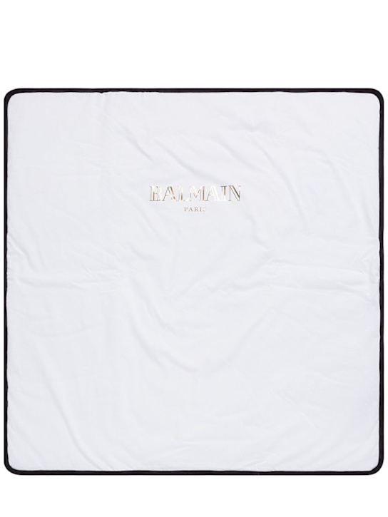 Balmain: Padded cotton blanket - White - kids-boys_0 | Luisa Via Roma