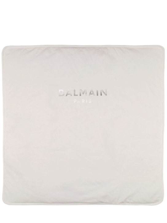 Balmain: Padded cotton blanket - White - kids-boys_0 | Luisa Via Roma