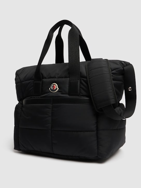 Moncler: Nylon tote changing bag - Black - kids-boys_1 | Luisa Via Roma