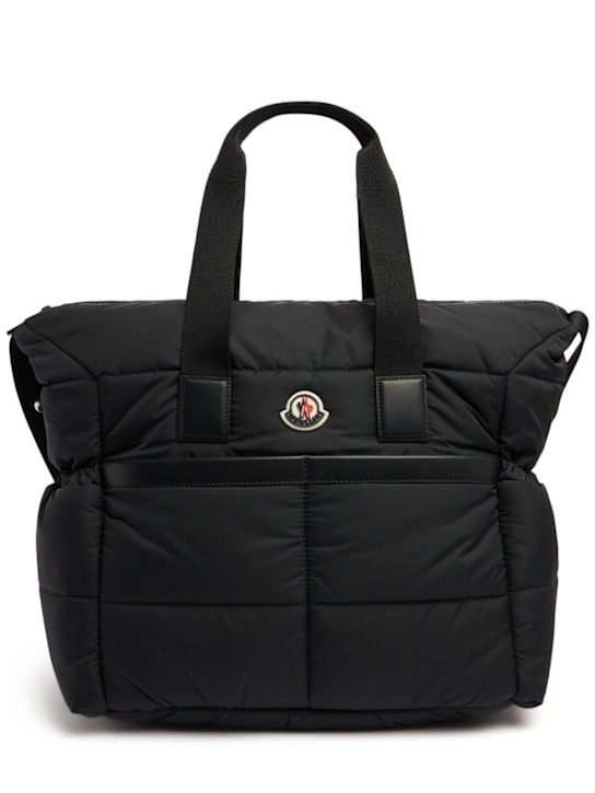 Moncler: Nylon tote changing bag - Black - kids-boys_0 | Luisa Via Roma
