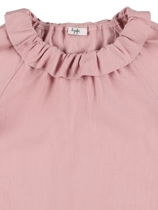Il Gufo: Embroidered viscose blend shirt - Pink - kids-girls_1 | Luisa Via Roma
