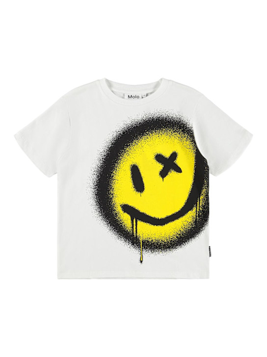 Molo: Printed cotton jersey t-shirt - White - kids-boys_0 | Luisa Via Roma