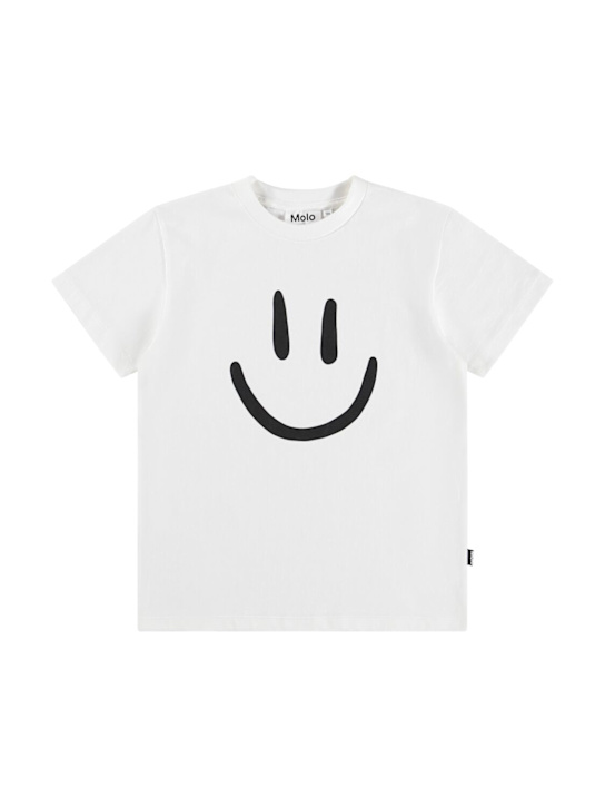 Molo: Printed organic cotton jersey t-shirt - White - kids-boys_0 | Luisa Via Roma