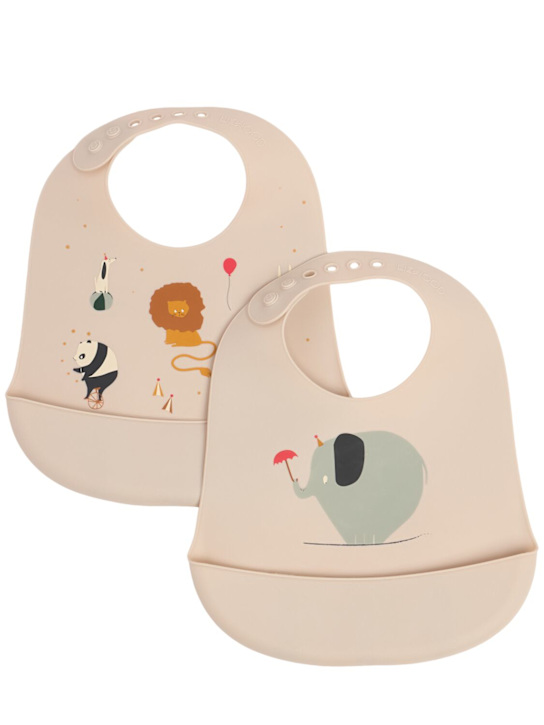 Liewood: Set of 2 Circus print silicon bibs - kids-girls_0 | Luisa Via Roma