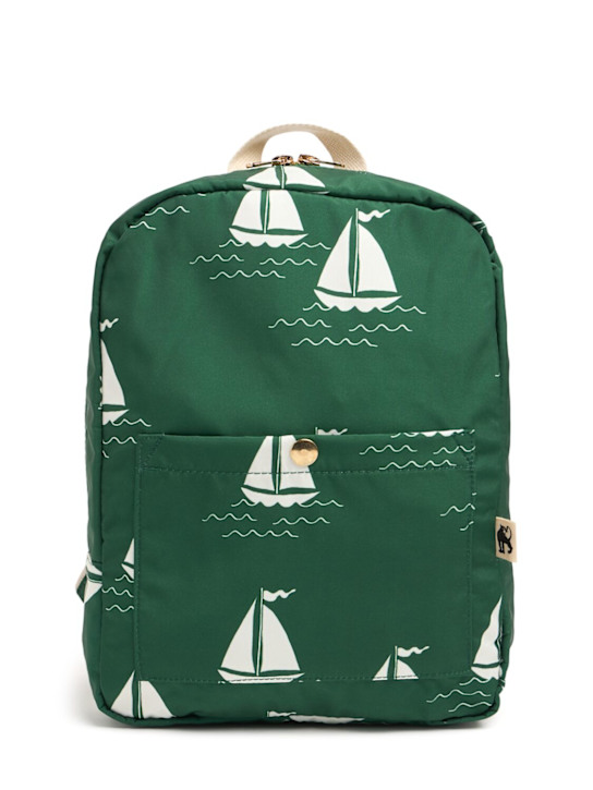 Mini Rodini: Printed recycled polyester backpack - Green - kids-boys_0 | Luisa Via Roma