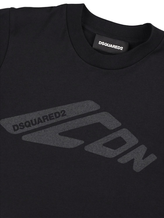 Dsquared2: Printed cotton jersey t-shirt - Black - kids-girls_1 | Luisa Via Roma