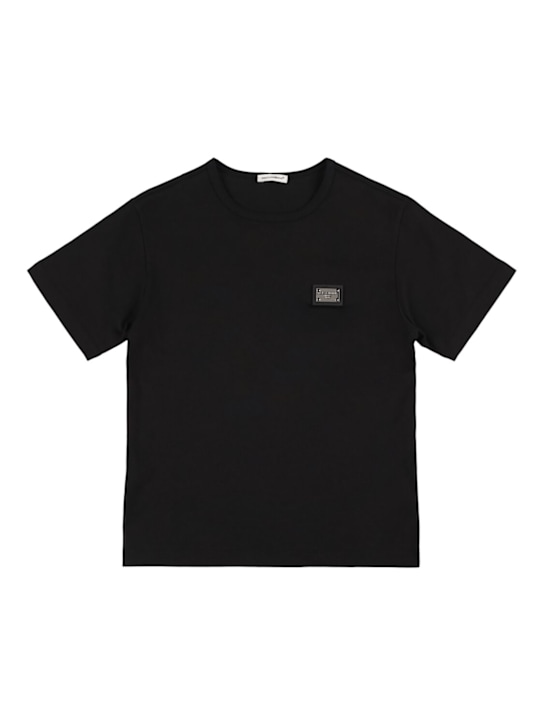 Dolce&Gabbana: Cotton jersey t-shirt - Black - kids-boys_0 | Luisa Via Roma