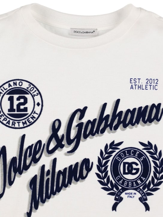 Dolce&Gabbana: Printed cotton jersey t-shirt - White - kids-boys_1 | Luisa Via Roma