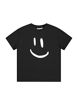 Molo: Printed organic cotton t-shirt - Black - kids-boys_0 | Luisa Via Roma